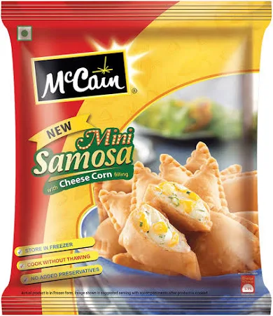 Mccain 240g Frozen Cheese Corn Mini Samosa - Delicious & Easy to Prepare Snack Treat | buffet frozen foods aloo